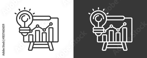 Growth Analytics Icon Set Vector Collection Isolated In Black And White