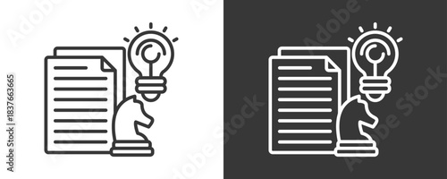 Strategic Planning Icon Set Vector Collection Isolated In Black And White