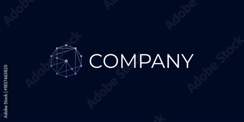 Modern Global Digital Connection Technology Network Logo Vector Template