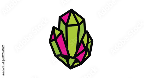 Vibrant Crystal Cluster Geometric Design.