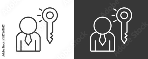 Key Icon Set Vector Collection Isolated In Black And White