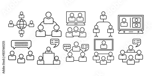 Business Meeting Icon Illustration