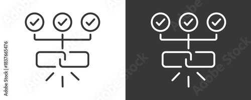 Value Chain Icon Set Vector Collection Isolated In Black And White