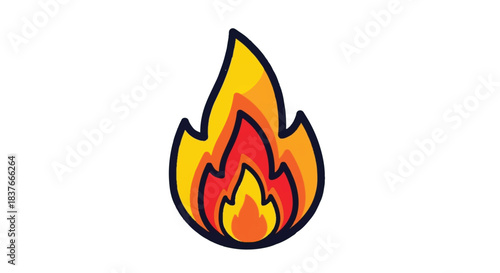 Vibrant flame illustration showcasing the essence of fire and energy.