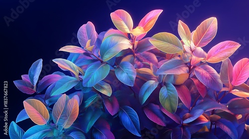 A shrub with leaves that change color based on the season