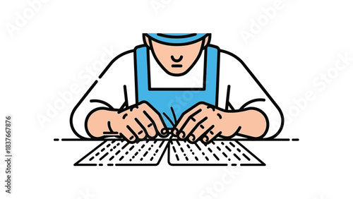 Person meticulously repairs/assembles something with tiny pieces, focus on hands