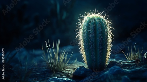 A cactus that absorbs moonlight and glows faintl