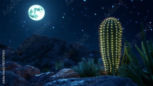 A cactus that absorbs moonlight and glows faintl