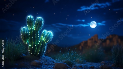 A cactus that absorbs moonlight and glows faintl
