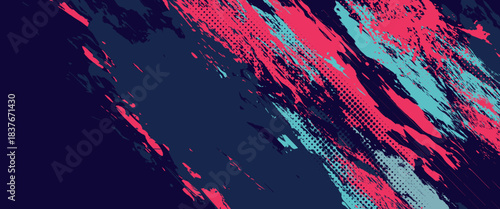 neon background brush game blue pink purple banner abstract paint stain vintage modern car wrap sticker, vector.