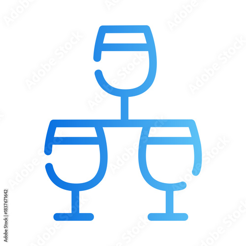 new year Line Gradient Icon