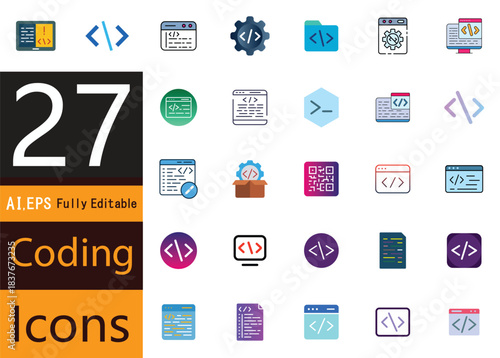 Programming Line Icons for Modern Tech Platforms