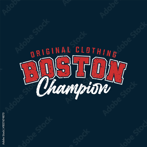 Vintage Boston Champion Typography Design
