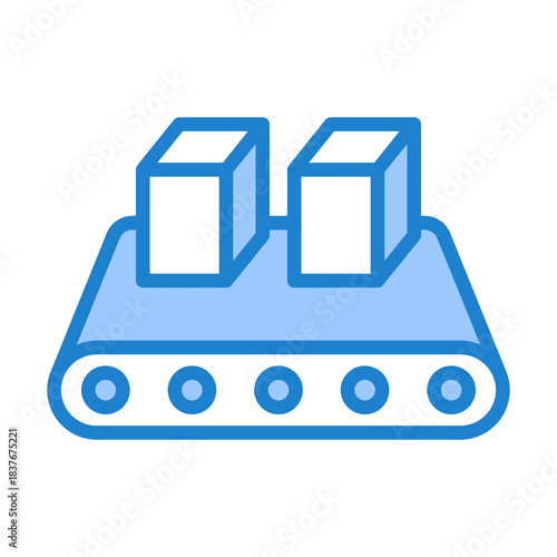 Conveyor Belt Icon - Blue Style