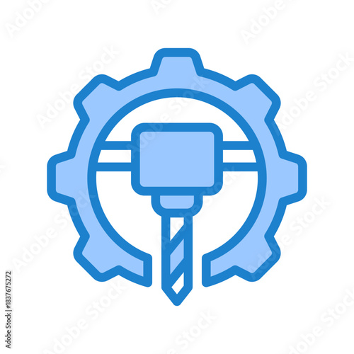 Cnc Machine Icon - Blue Style