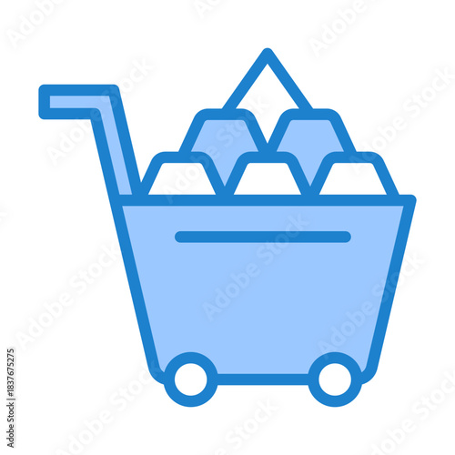 Raw Materials Icon - Blue Style