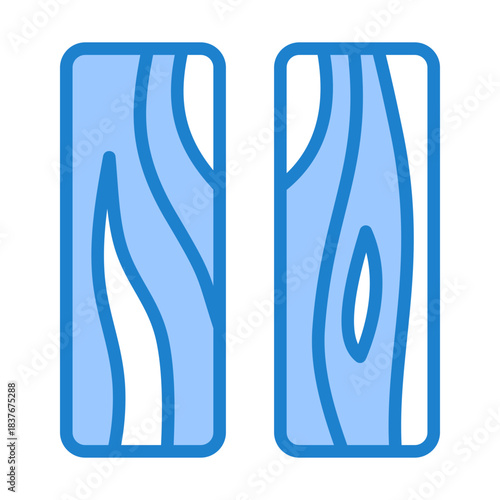 Wood Plank Icon - Blue Style