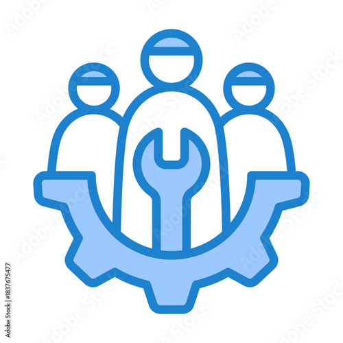 Maintenance Crew Icon - Blue Style