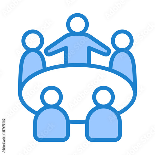 Team Meeting Icon - Blue Style