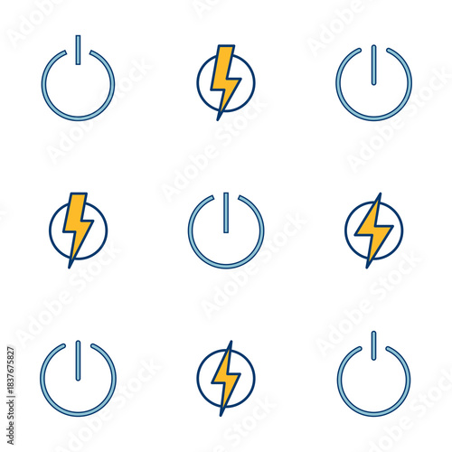 Power icon vector isolated on white background. Power Switch Icon. Start power icon