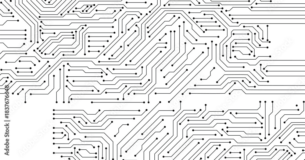 Obraz premium Abstract digital background with technology circuit board texture. Electronic motherboard illustration. Communication and engineering concept.