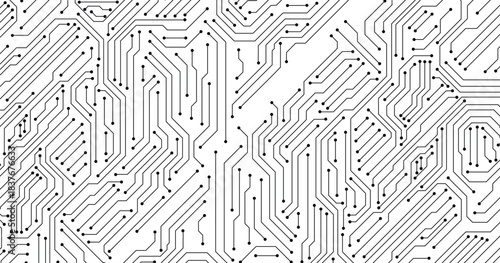 Abstract digital background with technology circuit board texture. Electronic motherboard illustration. Communication and engineering concept. Vector illustration
