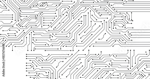 Abstract digital background with technology circuit board texture. Electronic motherboard illustration. Communication and engineering concept.