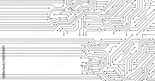 Grey white Abstract technology background with various technology elements Hi-tech communication concept innovation background Circle empty space for your text stock illustration. 