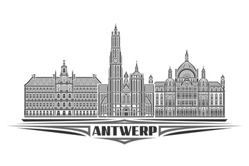 Tableau sur plexiglas Anvers Illustration vectorielle colorée de la ville d'Anvers  © mihmihmal