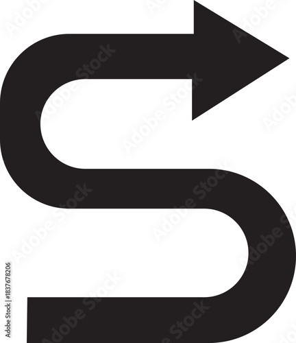 Way Direction Arrow Sign Icon. Road navigation arrows. Driving direction mark, location point crossroad. Way direction arrow sign. Vector illustration. Traffic way icon isolated Road arrow.