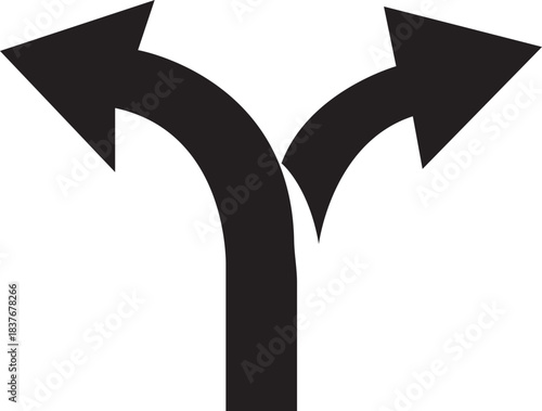 Way Direction Arrow Sign Icon. Road navigation arrows. Driving direction mark, location point crossroad. Way direction arrow sign. Vector illustration. Traffic way icon isolated Road arrow.