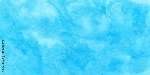 Abstract blue watercolor texture background with vintage cloud design