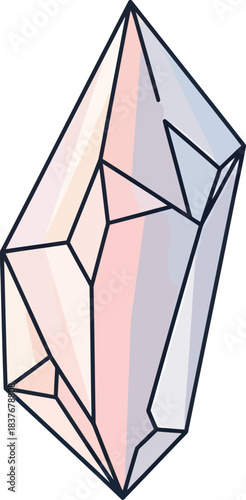 Elegant geometric mineral stone drawing	