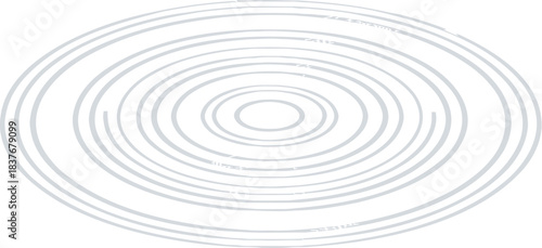 Concentric circles ripples abstract design isolated on