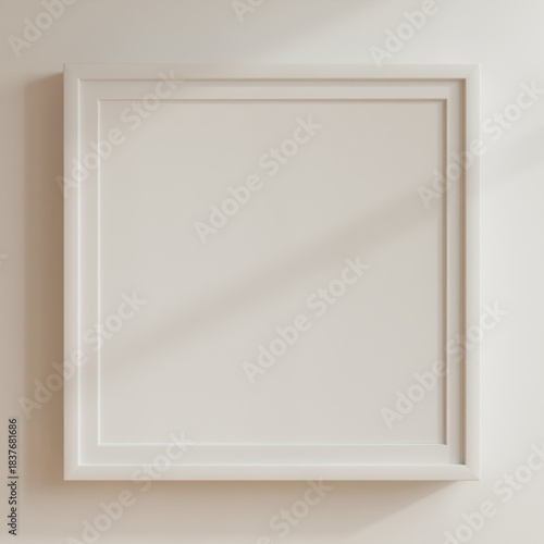 Empty poster mockup with vertical white frame- 3D rendering
