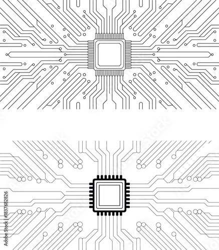 circuit board cpu background set for futuristic digital technology and electronic design banners
