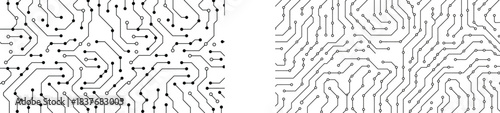 circuit board pattern set of abstract tech textures for futuristic digital backgrounds and electronic designs
