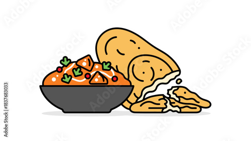 Delicious Homemade Vegetarian Meal with Fresh Vegetables and Bread