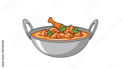 Delicious Homemade Spicy Chicken and Vegetable Stir Fry in a Silver Bowl