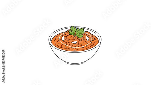 Delicious Bowl of Spaghetti with Fresh Herbs and Tomato Sauce