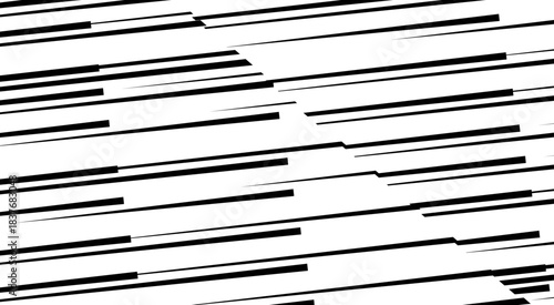 Straight speed lines repeating pattern. Black and white diagonal stripes