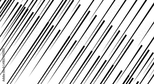 Straight speed lines repeating pattern. Black and white diagonal stripes
