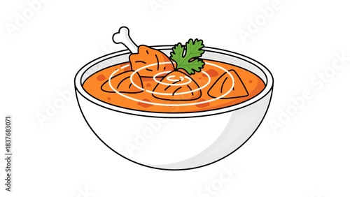 Delicious Bowl of Fresh Spaghetti with Tomato Sauce and Herbs