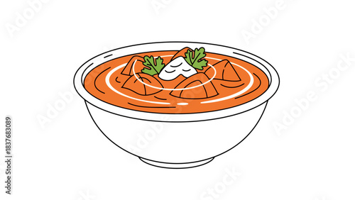 Delicious Classic Spaghetti in Tomato Sauce with Fresh Herbs in a White Bowl