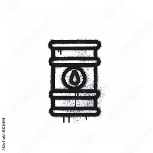 Graffiti Spray oil drum icon isolated on white background