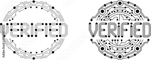 circuit board verified stamp effect for validation, confirmation and approval process