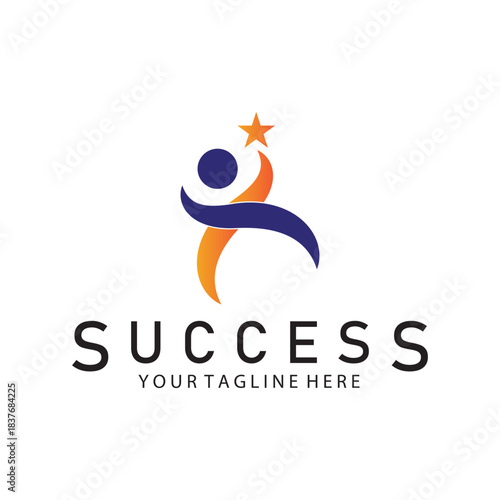 succes people logo icon vector illustration template design