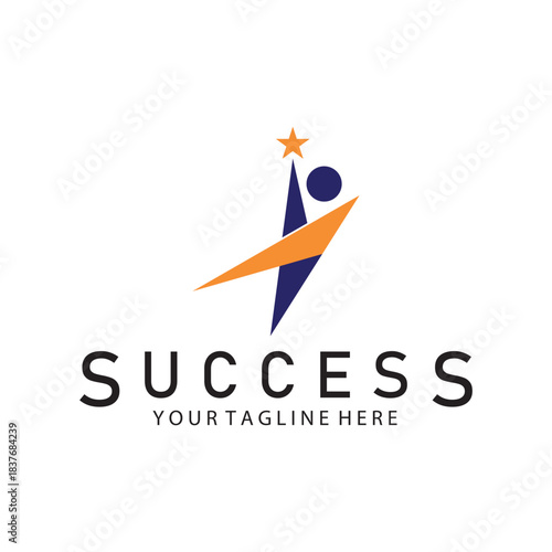 succes people logo icon vector illustration template design