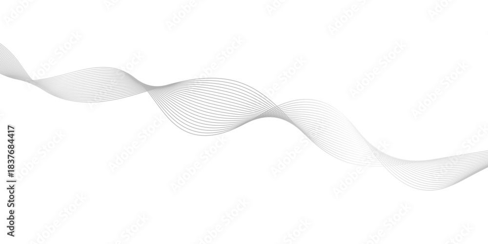 Fototapeta premium Smooth Wave Line Background. Abstract Flowing Curve with Gradient Effect. abstract white lines background wallpaper