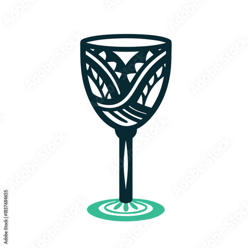 Minimalist Wine Glass Vector Pattern Symbol